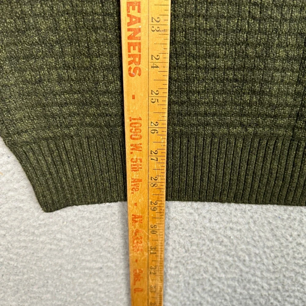 Banana Republic Sweater Mens Large Waffle Knit Olive Green Crew Neck Pullover